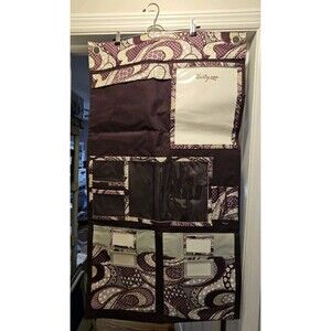 Thirty-One 31 Hang Up Home Organizer Purple Patchwork Paisley 41"x22"